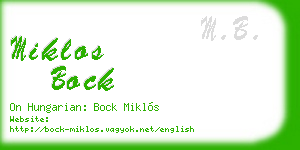 miklos bock business card
