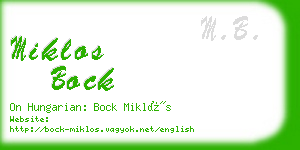 miklos bock business card